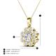 4 - Urania 1.55 ctw White Sapphire (6.00 mm) and Accented Lab Grown Diamond Halo Floral Pendant 
