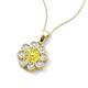 3 - Urania 1.40 ctw Yellow Diamond (6.00 mm) and Accented Lab Grown Diamond Halo Floral Pendant 