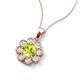 3 - Urania 1.40 ctw Peridot (6.00 mm) and Accented Lab Grown Diamond Halo Floral Pendant 