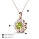 4 - Urania 1.40 ctw Peridot (6.00 mm) and Accented Lab Grown Diamond Halo Floral Pendant 