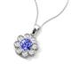 3 - Urania 1.40 ctw Tanzanite (6.00 mm) and Accented Lab Grown Diamond Halo Floral Pendant 