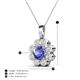 4 - Urania 1.40 ctw Tanzanite (6.00 mm) and Accented Lab Grown Diamond Halo Floral Pendant 