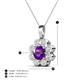 4 - Urania 1.32 ctw Amethyst (6.00 mm) and Accented Lab Grown Diamond Halo Floral Pendant 