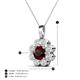 4 - Urania 1.50 ctw Red Garnet (6.00 mm) and Accented Lab Grown Diamond Halo Floral Pendant 