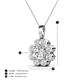 4 - Urania 1.55 ctw White Sapphire (6.00 mm) and Accented Lab Grown Diamond Halo Floral Pendant 