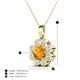 4 - Urania 1.32 ctw Citrine (6.00 mm) and Accented Lab Grown Diamond Halo Floral Pendant 