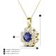 4 - Urania 1.32 ctw Iolite (6.00 mm) and Accented Lab Grown Diamond Halo Floral Pendant 