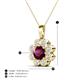 4 - Urania 1.42 ctw Rhodolite Garnet (6.00 mm) and Accented Lab Grown Diamond Halo Floral Pendant 