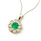 3 - Urania 1.40 ctw Emerald (6.00 mm) and Accented Lab Grown Diamond Halo Floral Pendant 