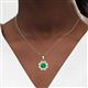 3 - Urania 1.40 ctw Emerald (6.00 mm) and Accented Lab Grown Diamond Halo Floral Pendant 