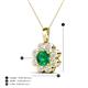 4 - Urania 1.40 ctw Emerald (6.00 mm) and Accented Lab Grown Diamond Halo Floral Pendant 
