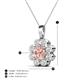 4 - Urania 1.37 ctw Morganite (6.00 mm) and Accented Lab Grown Diamond Halo Floral Pendant 