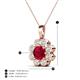 4 - Urania 1.55 ctw Ruby (6.00 mm) and Accented Lab Grown Diamond Halo Floral Pendant 