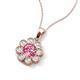 3 - Urania 1.32 ctw Pink Tourmaline (6.00 mm) and Accented Lab Grown Diamond Halo Floral Pendant 