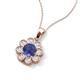 3 - Urania 1.32 ctw Iolite (6.00 mm) and Accented Lab Grown Diamond Halo Floral Pendant 