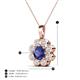 4 - Urania 1.32 ctw Iolite (6.00 mm) and Accented Lab Grown Diamond Halo Floral Pendant 