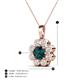4 - Urania 1.55 ctw London Blue Topaz (6.00 mm) and Accented Lab Grown Diamond Halo Floral Pendant 