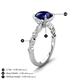 4 - Laila 2.98 ctw Created Blue Sapphire (8.00 mm) Hidden Halo Engagement Ring 