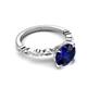 5 - Laila 2.98 ctw Created Blue Sapphire (8.00 mm) Hidden Halo Engagement Ring 