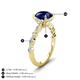 4 - Laila 2.98 ctw Created Blue Sapphire (8.00 mm) Hidden Halo Engagement Ring 