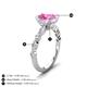 4 - Laila 2.98 ctw Created Pink Sapphire (8.00 mm) Hidden Halo Engagement Ring 