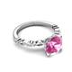 5 - Laila 2.98 ctw Created Pink Sapphire (8.00 mm) Hidden Halo Engagement Ring 