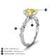 4 - Laila 2.98 ctw Created Yellow Sapphire (8.00 mm) Hidden Halo Engagement Ring 