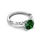 5 - Laila 2.23 ctw Created Emerald (8.00 mm) Hidden Halo Engagement Ring 