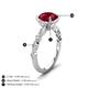 4 - Laila 3.23 ctw Created Ruby (8.00 mm) Hidden Halo Engagement Ring 