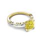 5 - Laila 2.48 ctw Yellow Diamond (8.00 mm) Hidden Halo Engagement Ring 