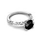 5 - Laila 3.48 ctw Black Diamond (8.00 mm) Hidden Halo Engagement Ring 