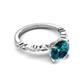 5 - Laila 2.48 ctw Blue Diamond (8.00 mm) Hidden Halo Engagement Ring 