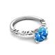 5 - Laila 2.48 ctw Blue Topaz (8.00 mm) Hidden Halo Engagement Ring 