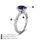 5 - Laila 2.98 ctw Blue Sapphire Oval Shape (9x7 mm) Hidden Halo Engagement Ring 