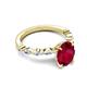 4 - Laila 2.98 ctw Ruby Oval Shape (9x7 mm) Hidden Halo Engagement Ring 