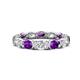 1 - Abigail 2.24 ctw Oval Shape Amethyst and Lab Grown Diamond Comfort Fit Eternity Band 