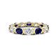 1 - Abigail 2.59 ctw Oval Shape Blue Sapphire and Lab Grown Diamond Comfort Fit Eternity Band 