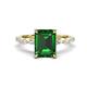 1 - Laila 2.48 ctw Created Emerald (9x7 mm) Emerald Shape Hidden Halo Engagement Ring 