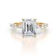 1 - Laila 2.28 ctw Moissanite Emerald Shape (9x7 mm) Hidden Halo Engagement Ring 