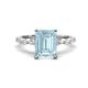 1 - Laila 2.48 ctw Aquamarine Emerald Shape (9x7 mm) Hidden Halo Engagement Ring 