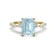 1 - Laila 2.48 ctw Aquamarine Emerald Shape (9x7 mm) Hidden Halo Engagement Ring 