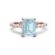 1 - Laila 2.48 ctw Aquamarine Emerald Shape (9x7 mm) Hidden Halo Engagement Ring 