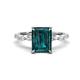 1 - Laila 3.48 ctw London Blue Topaz Emerald Shape (9x7 mm) Hidden Halo Engagement Ring 