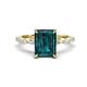 1 - Laila 3.48 ctw London Blue Topaz Emerald Shape (9x7 mm) Hidden Halo Engagement Ring 