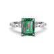 1 - Laila 3.44 ctw Created Alexandrite Emerald Shape (9x7 mm) Hidden Halo Engagement Ring 