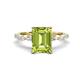 1 - Laila 2.93 ctw Peridot Emerald Shape (9x7 mm) Hidden Halo Engagement Ring 