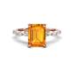 1 - Laila 2.73 ctw Citrine Emerald Shape (9x7 mm) Hidden Halo Engagement Ring 