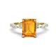 1 - Laila 2.73 ctw Citrine Emerald Shape (9x7 mm) Hidden Halo Engagement Ring 