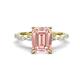 1 - Laila 2.73 ctw Morganite Emerald Shape (9x7 mm) Hidden Halo Engagement Ring 