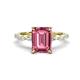 1 - Laila 3.33 ctw Pink Tourmaline Emerald Shape (9x7 mm) Hidden Halo Engagement Ring 